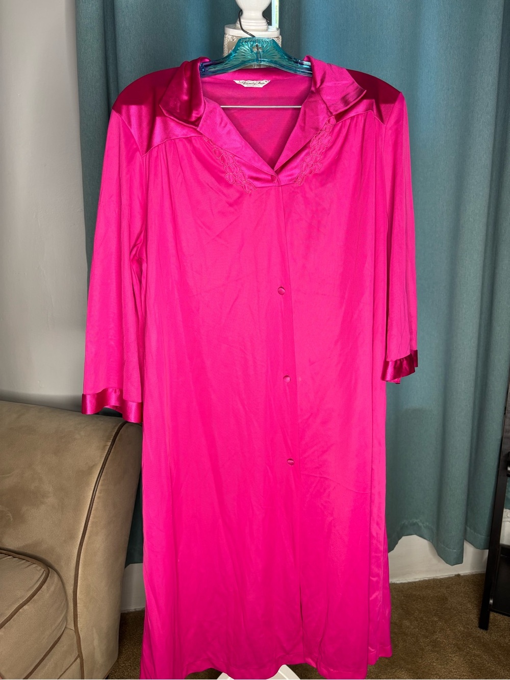Vtg 50s Vanity Fair Pink Rockabilly Robe House Coat M